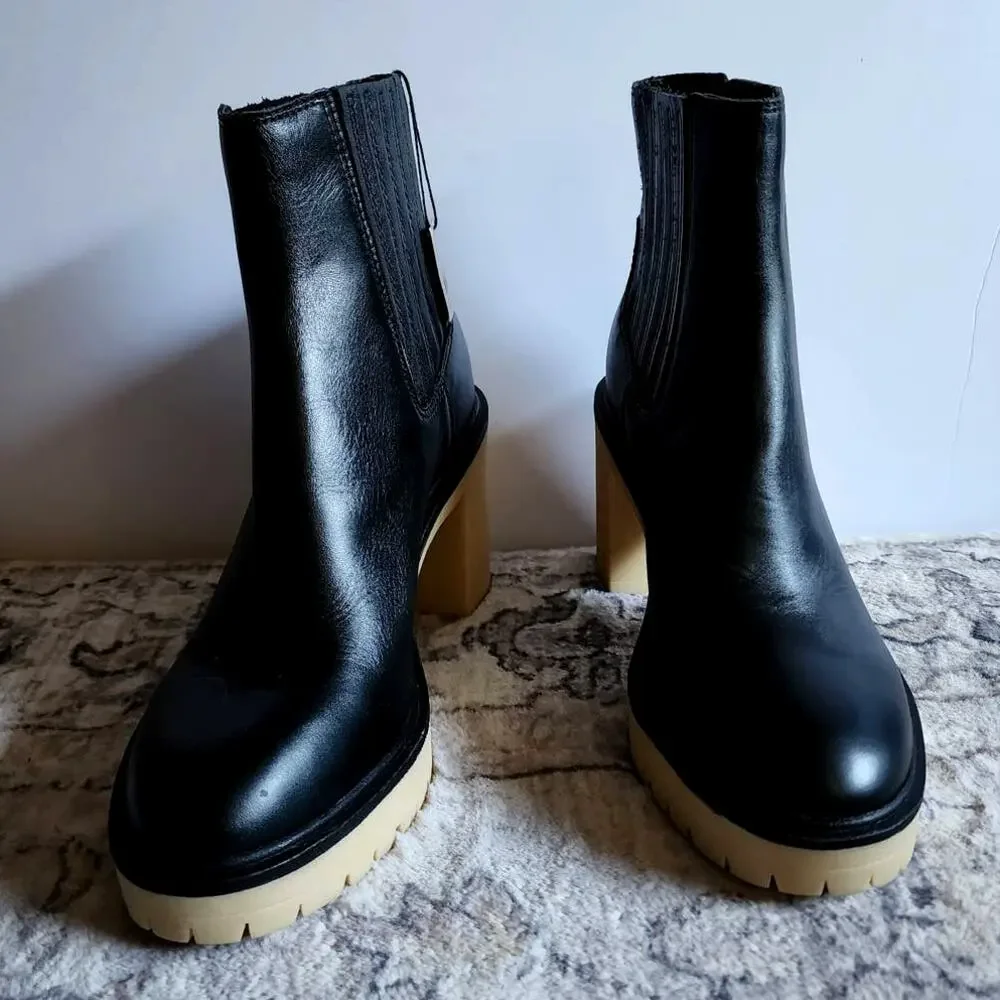 Dolce Vita Caster H2O Booties in Black Leather Anthropologie